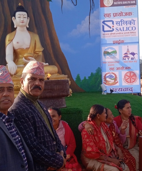 लेखनाथ महोत्सवमा आर्कषणको केन्द्र बन्दै बुद्धको प्रतिमा