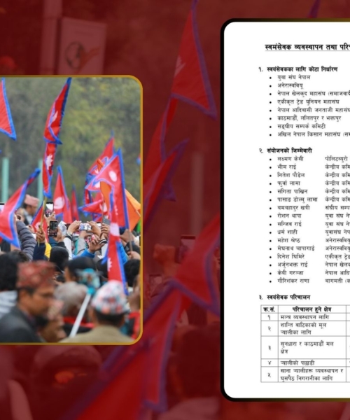 काठमाडौंमा गणतन्त्र र राजावादी समूहको प्रदर्शन, सुरक्षा व्यवस्थापनमा स्वयंसेवक परिचालन