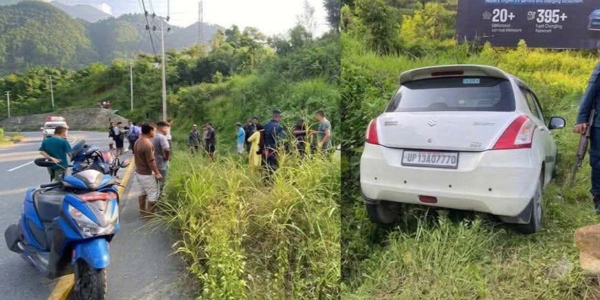 आँबुखैरेनीमा कारको ठक्करबाट दुई बालबालिकाको मृत्यु
